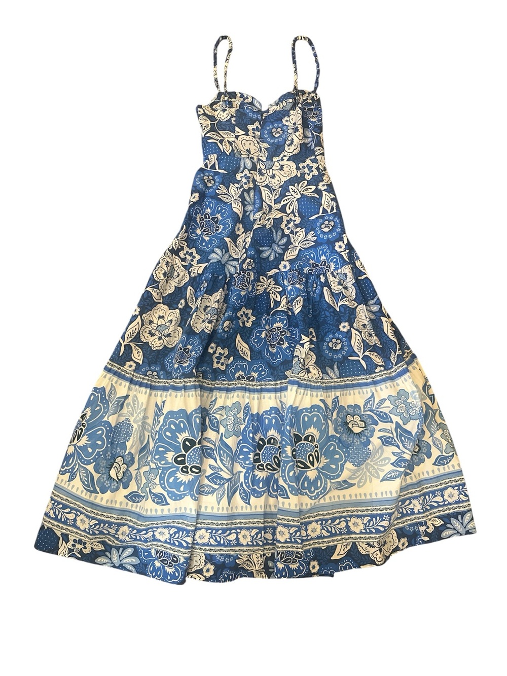 Farm Rio Dress XXS Full of Flowers Blue Midi Floral Sundress Sleeveless NWT $220 - Picture 15 of 15